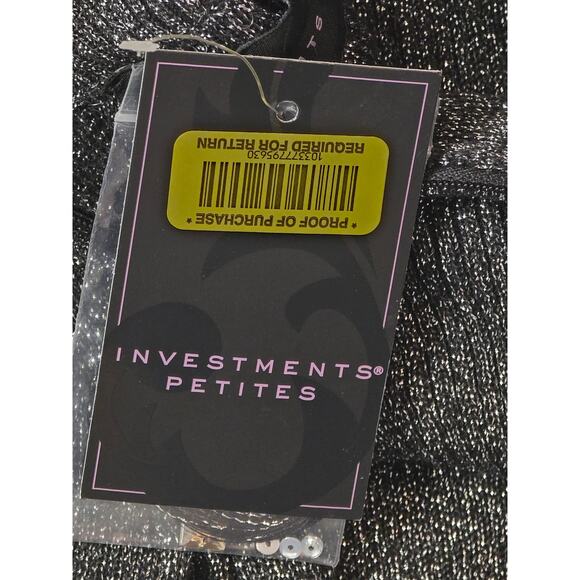 Investments Petites Jeweled Mock Turtle Neck Sweater Large Petite Black NWT - Picture 7 of 10